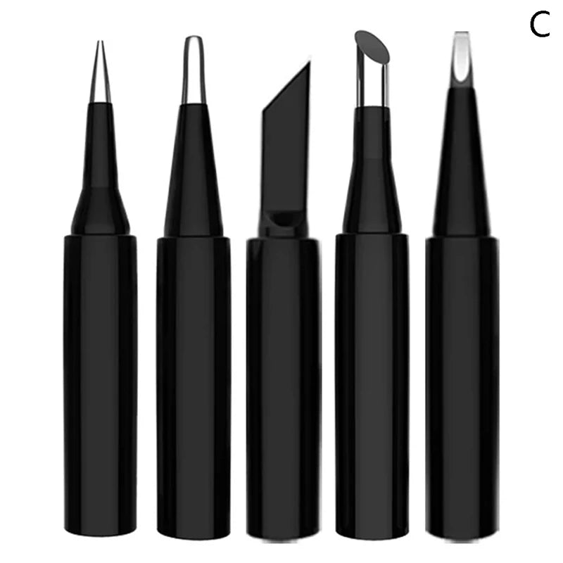 5Pcs I+B+K+2.4D+3C soldering iron pure copper 900M soldering iron head set inside hot bare copper electric soldering iron tip. Qme C