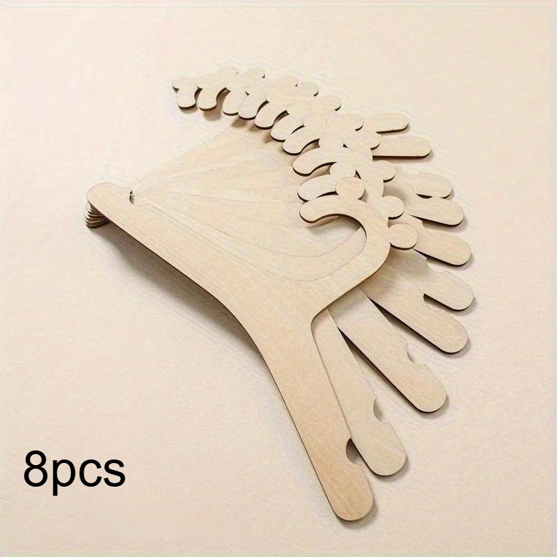 Natural Wood Clothes Hangers, Non-slip, No Paint, Smooth Finish, Durable for Shirts, Coats, Pants, Wardrobe Storage Qme 8pcs