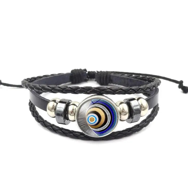Handmade Woven Leather Multilayer Bracelet Bangles For Women Men Vintage Jewelry Gift Qme A11