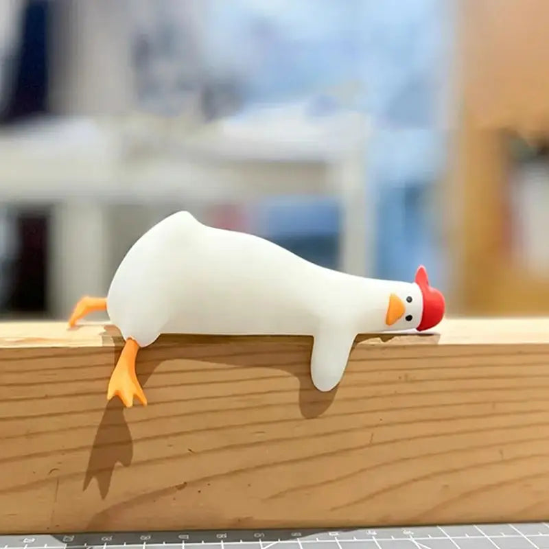 Cute Duck Decorative Bookend Non-slip Resin Book Holder Home Qme A2
