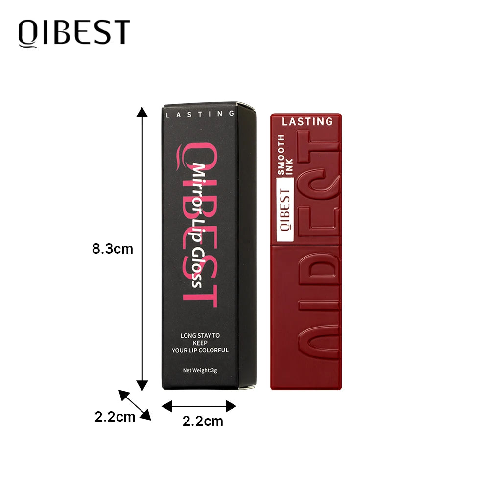 QIBEST Watery Gloss Lip Glaze Moisturizing Long Lasting Sexy Red Liquid Lipstick Mirror Glossy Lip Gloss Tint Cosmetic For Women Qme