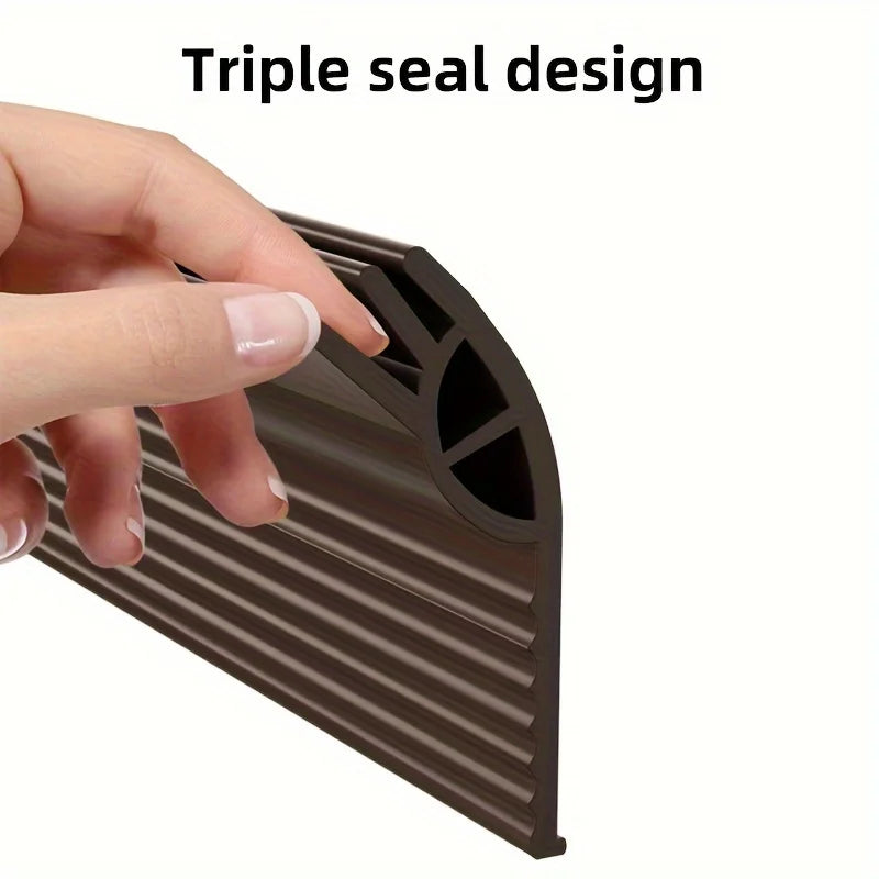 1M TPE Sliding Window Sealing Strip Self-adhesive 3-layer Thickening Windproof Door Seal Strip Soundproofing Weather Stripping Qme