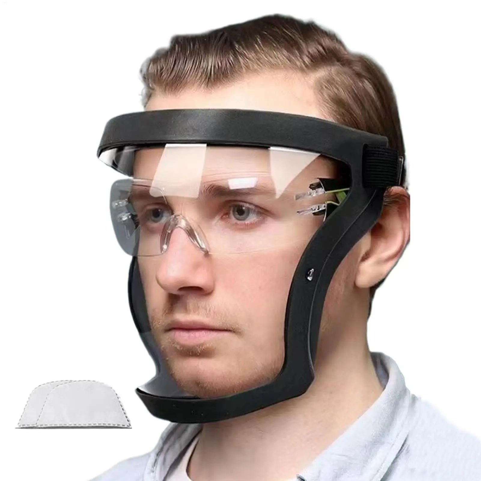 Protection Mask Splashproof Transparent Facial Protector Face FaceMask Protective Outdoor Safety Mask Head Cover Work Protection Qme Default Title