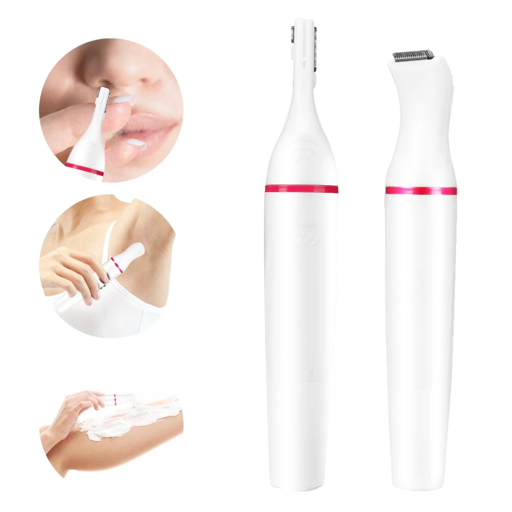 Women Eyebrow Trimmer 4-in-1 Electric Women Hair Eyebrow Nose Bikini Hair Trimmer Battery Not Included Electric Qme