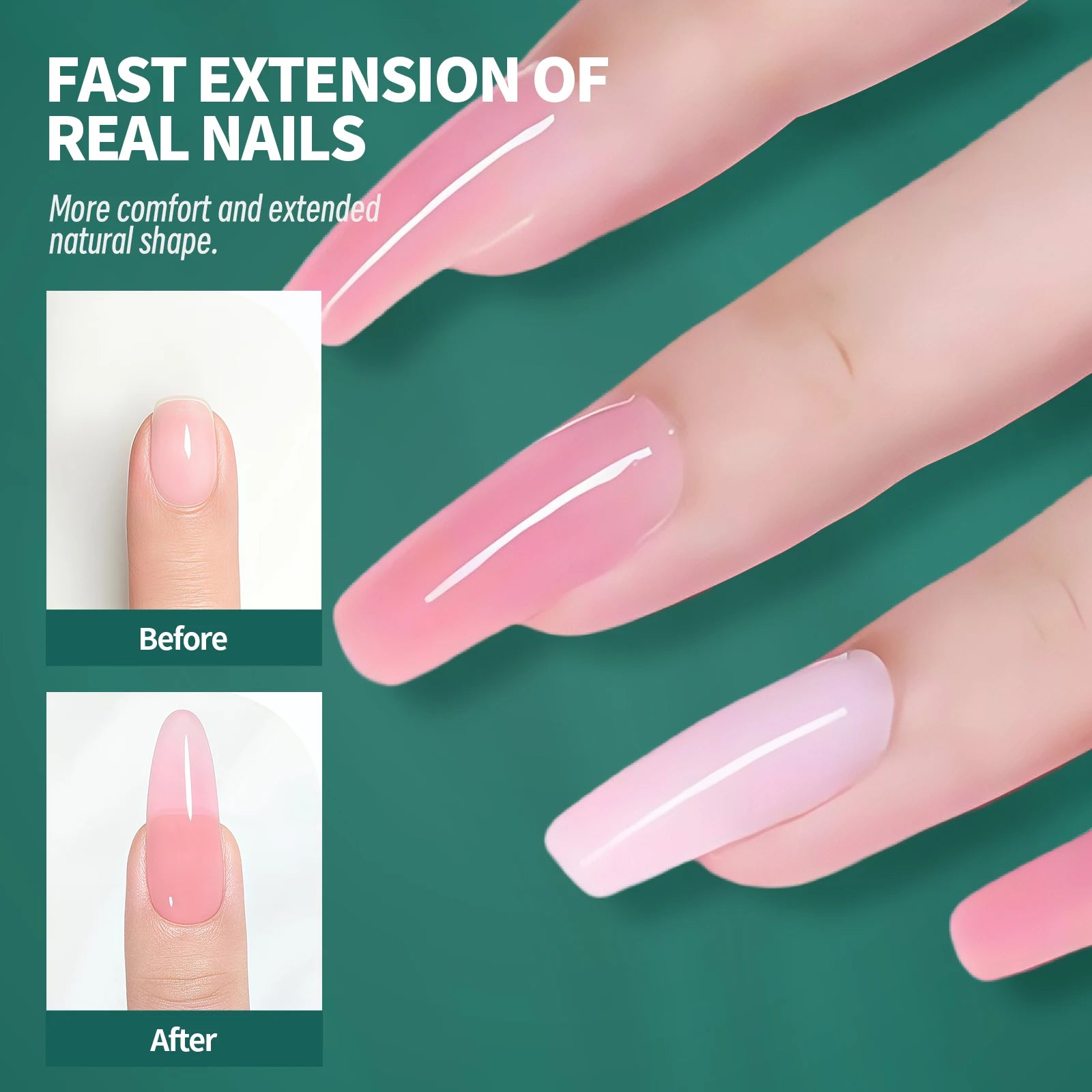 Nailpop Nail Dual Form 15 Clear Embedded Design Shape Full Coverage Qme