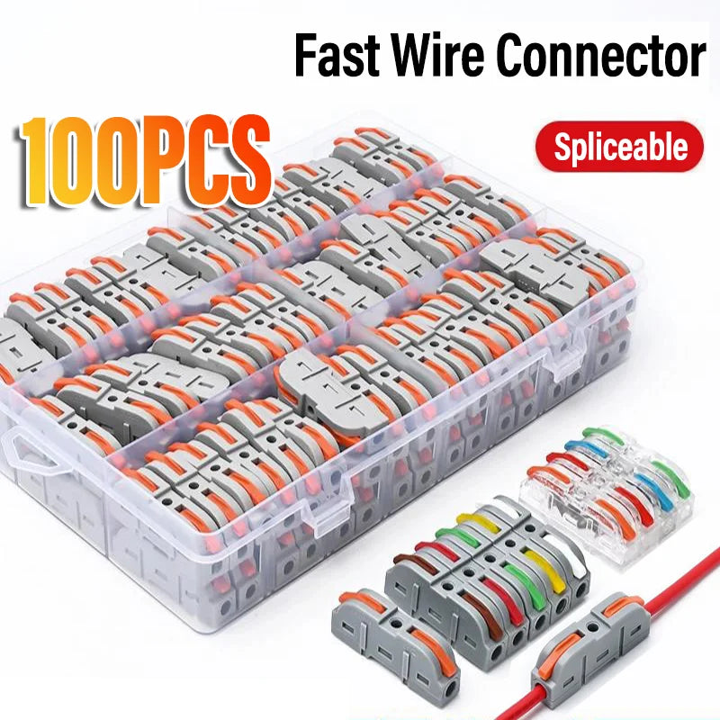 Universal Lever Wire Connectors 1-To-1 Inline Compact Splicing Quick Electrical Connector Reusable Plug In Insulated Terminals Qme