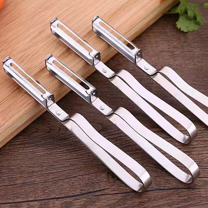 Stainless Steel Vegetable Fruit Peeler Multi-function Potato Carrot Peeling Knife Kitchen Gadgets Thickened Handle Easy To Clean Qme