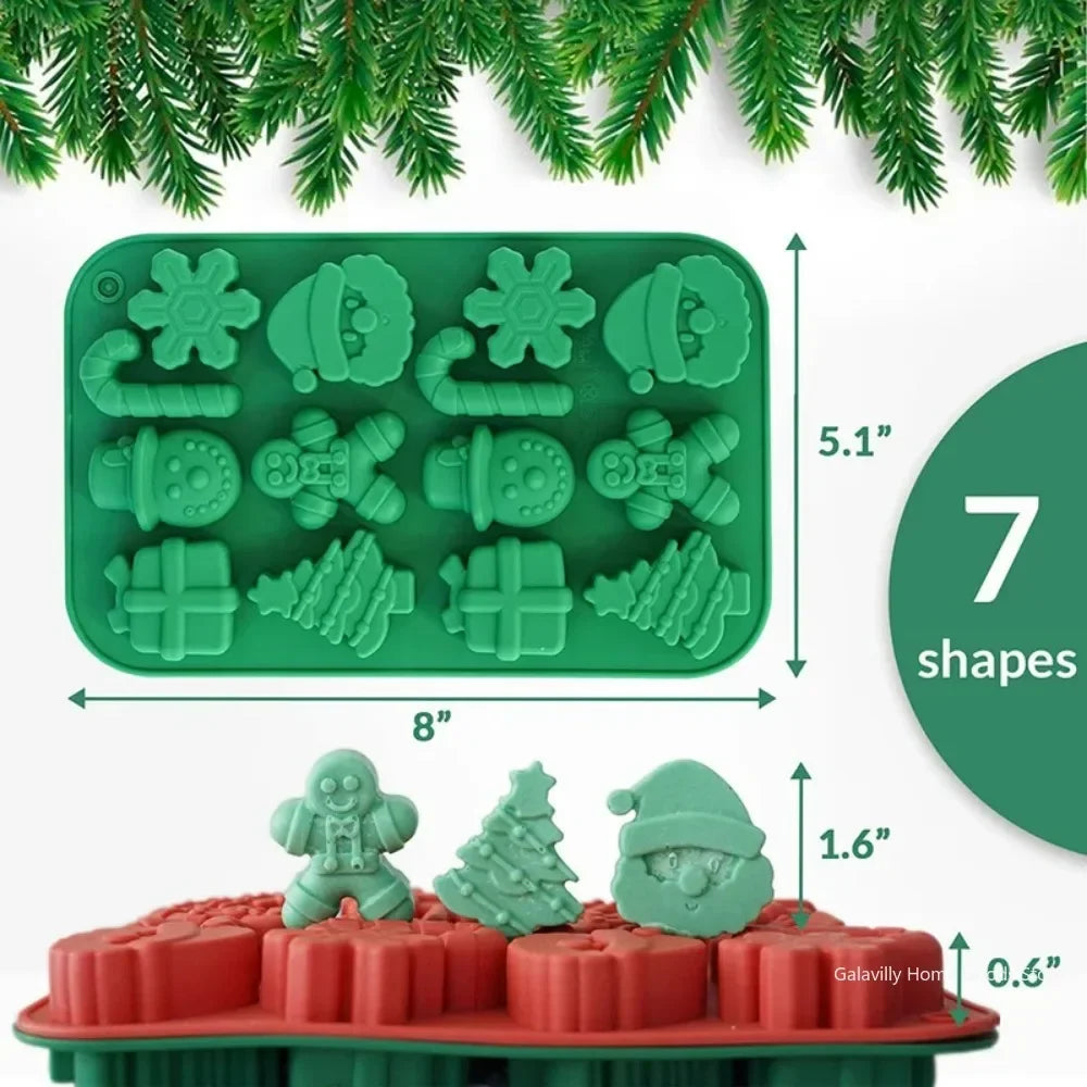 Christmas Silicone Chocolate Molds Candy Baking Moulds Handmade Qme