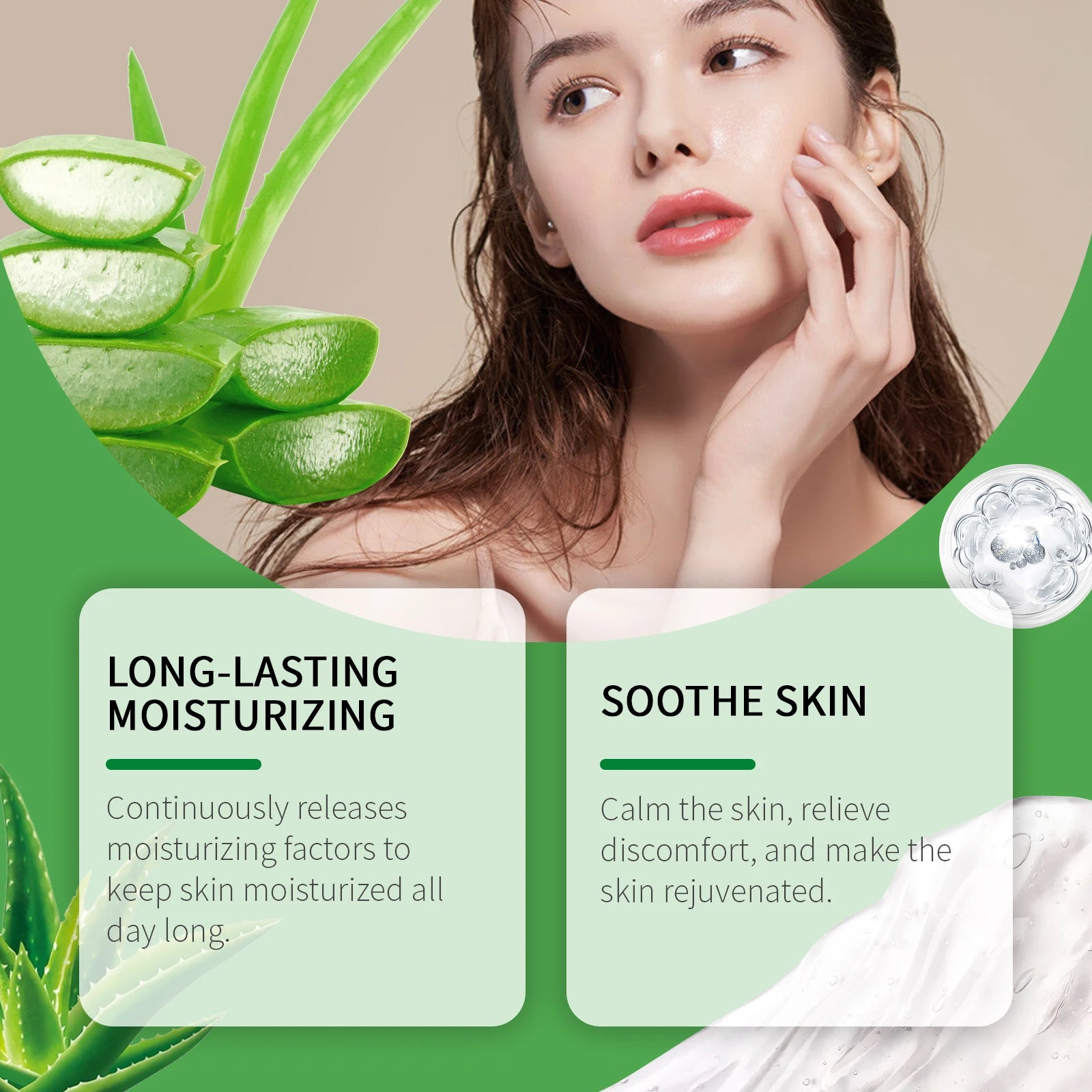 Hydrating Aloe Vera Gel Soothe Dry Skin Repair Sunburn Moisturizing Face Cream Improve Bulky Pores Shrink Natural Sleeping Mask Qme