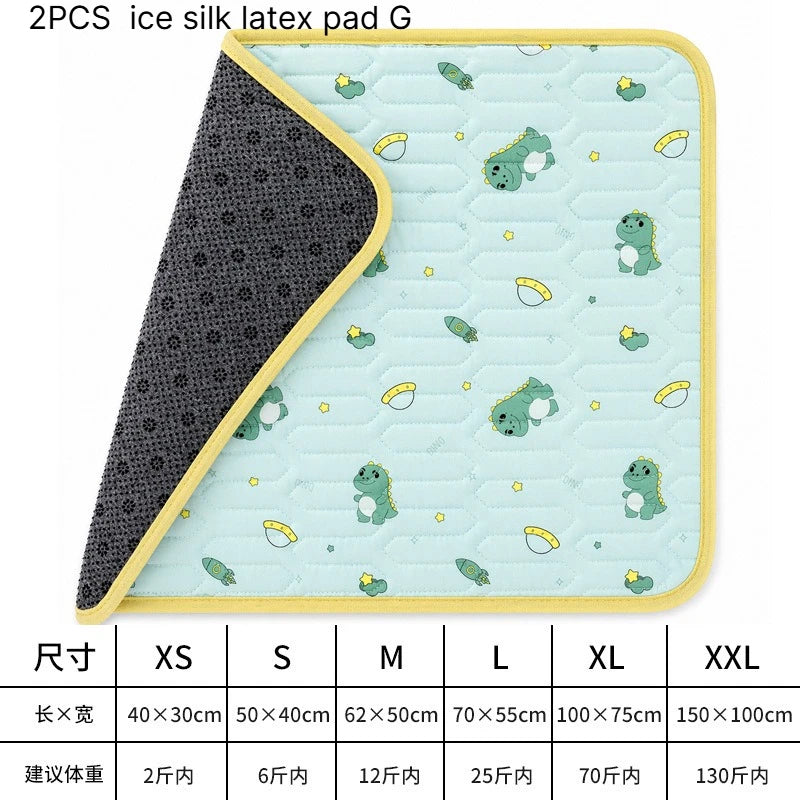 A Cooling Mat Summer Pet Cold Bed Extra Large For Small Big Dogs Pet Accessories Cat Durable Blanket Sofa Cat Ice Pad Blanket Qme ice silk latex padG M