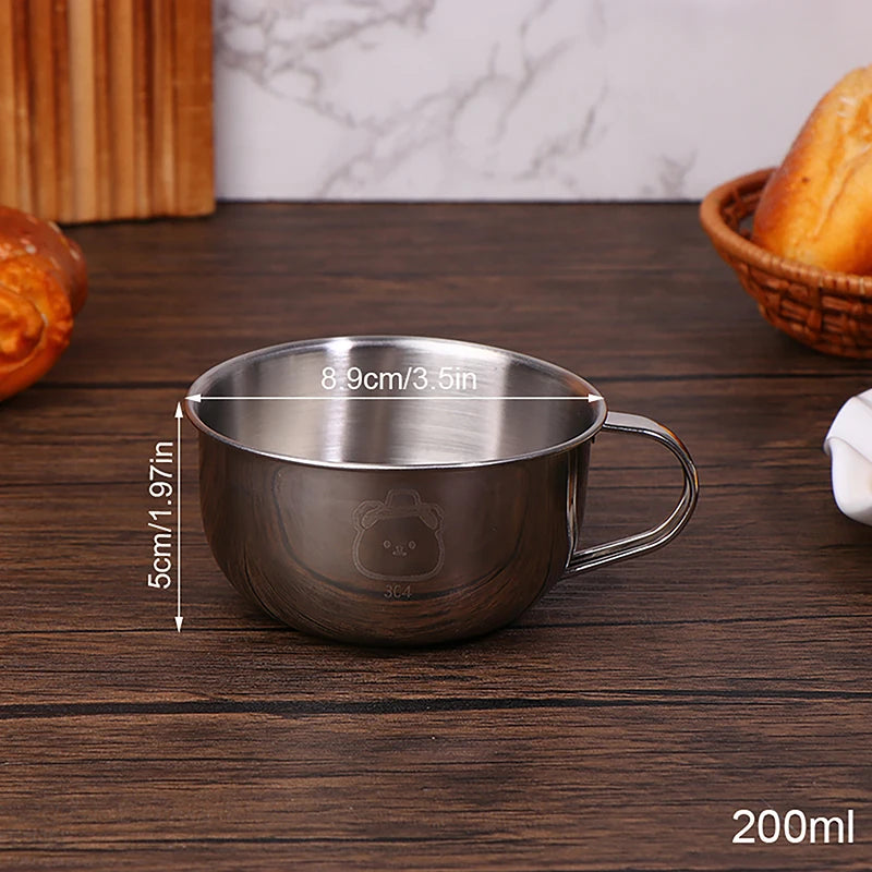 304 Stainless Steel Mini Water Cup Handle Durable Anti Scalding Milk Qme 200ml