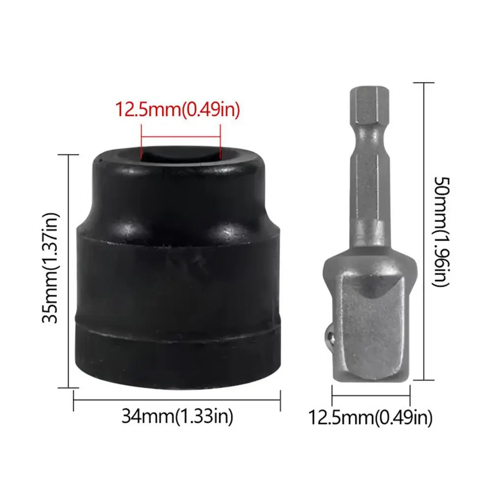 Jack Socket Drill Adapter Electric Drill Adapter Jack Socket Vehicle Maintenance Tools Lifting Equipment Heavy Duty for car Qme Black