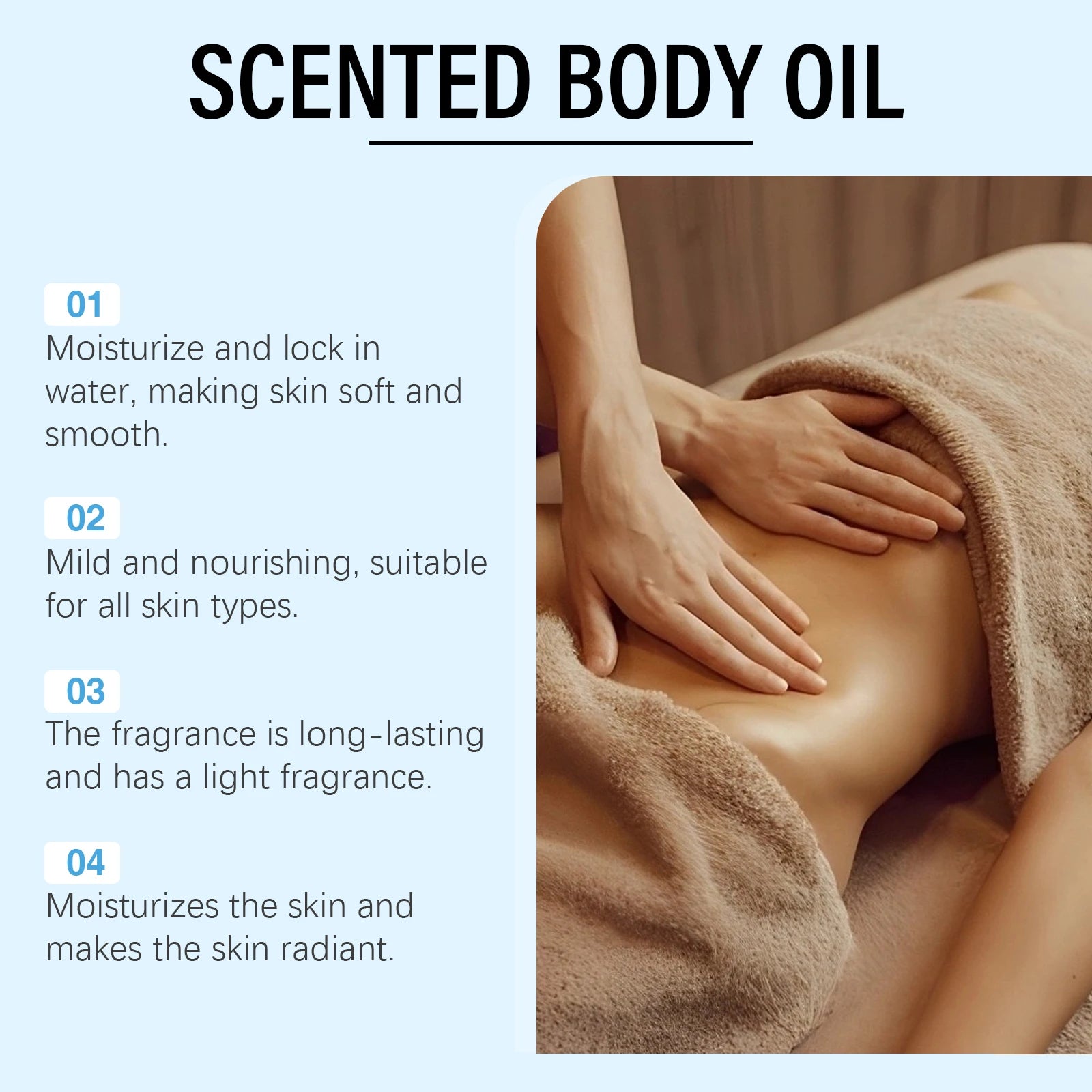Caramel Vanilla Body Massage Oil Moisturizing Nourishing Smoothing Skin Care Relieve Stress Muscle Relaxing Body SPA Oils Qme