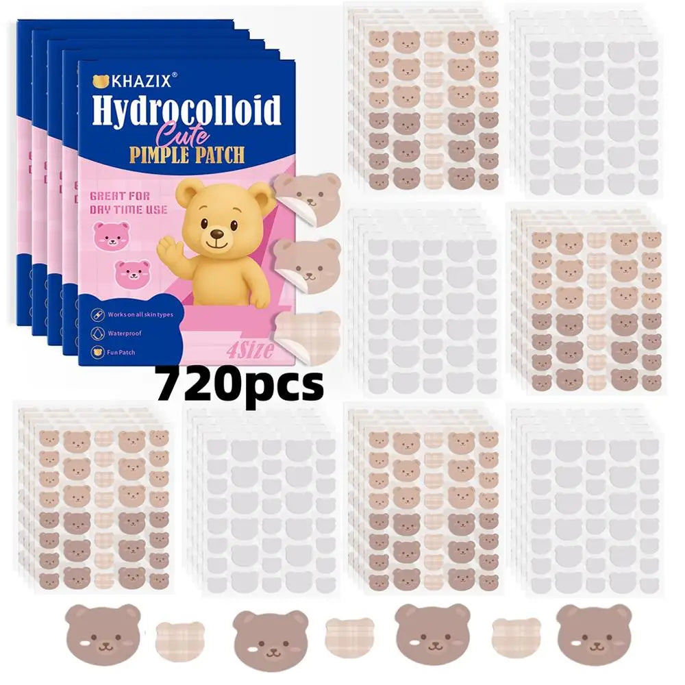 720 1020 Counts Bear Pimple Patches Cute Acne Hydrocolloid Waterproof Qme blue -720pcs