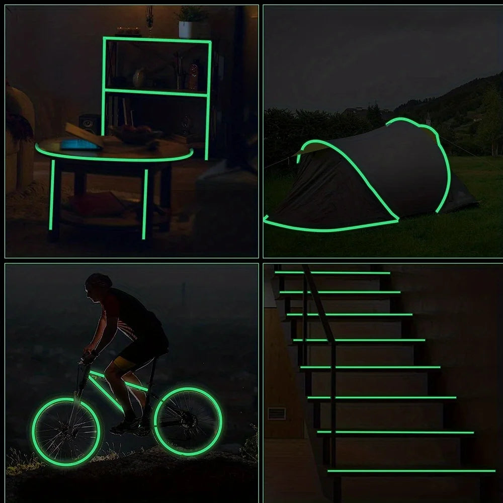 Luminous Fluorescent Night Self-adhesive Glow In The Dark Sticker Tape Safety Security Home Decoration Warning Adhesive Tape Qme