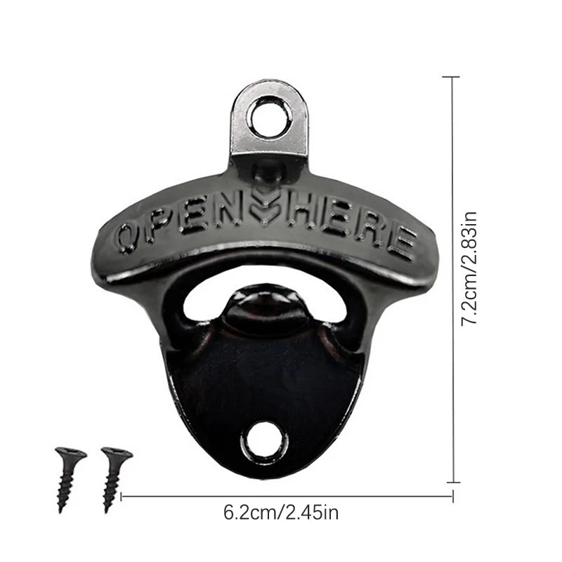 1Set Vintage Wall Mounted Wine Beer Bottle Opener Tool Keyring Bar Drinking Kitchen. Qme