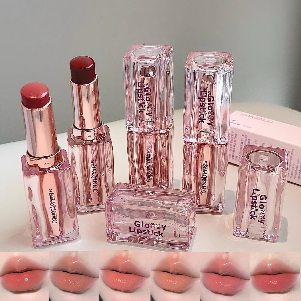 SHAQINUO Mirror Water Gloss Lipstick Silky Moisturizing Long-lasting Qme