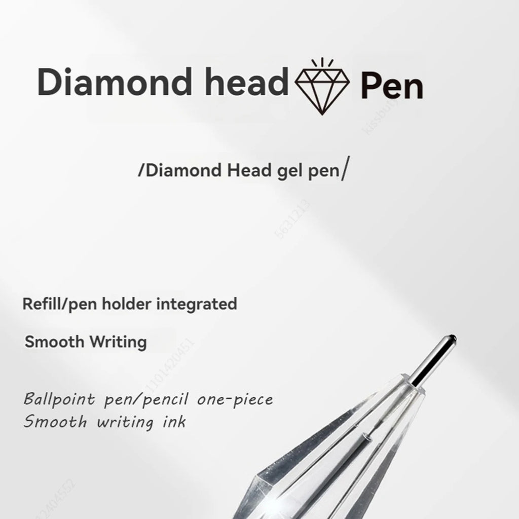 3/10pcs/mix Diamond tip Gel Pen,0.38mm Large-capacity Black/Blue/Red ink Exam Signing Writing School Office Supplie Stationery Qme