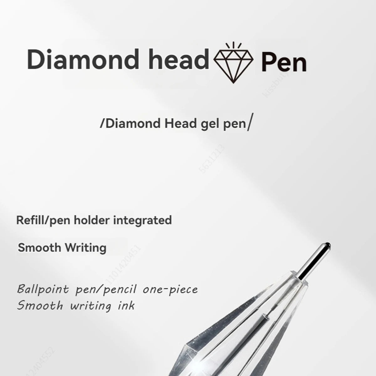 3/10pcs/mix Diamond tip Gel Pen,0.38mm Large-capacity Black/Blue/Red ink Exam Signing Writing School Office Supplie Stationery Qme