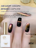 12d Cat Eye Gel Nail Polish Magnetic Changing Holographic Glitter Qme M04