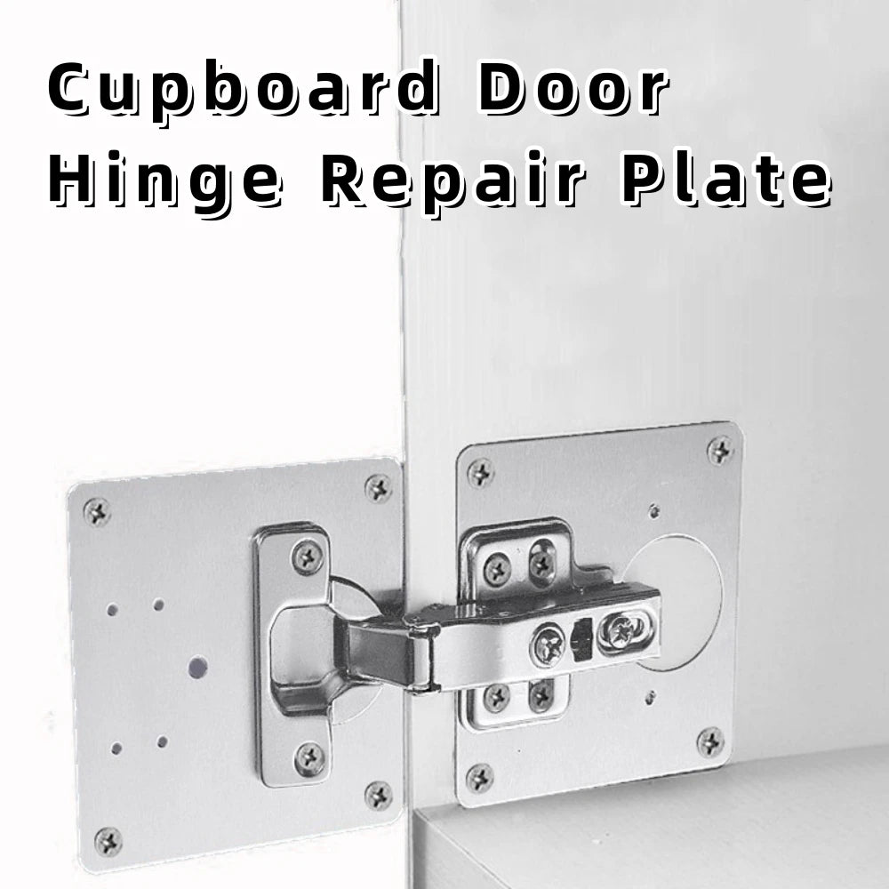 1Pcs Stainles Steel Cupboard Door Hinge Repair Plate Doors Window Installation Hinge Fixing Plate Household Hardware Accessories Qme