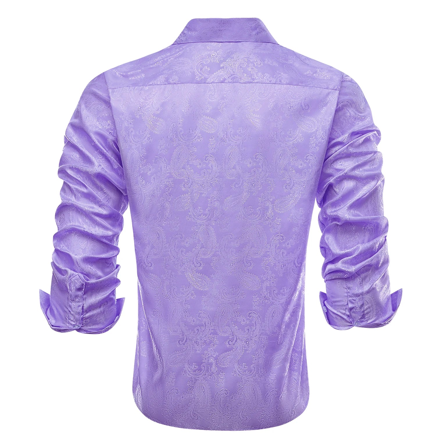 Men's Fashion Business Shirt Purple Paisley Jacquard Pattern Suitable for Everyday Casual Outings Qme
