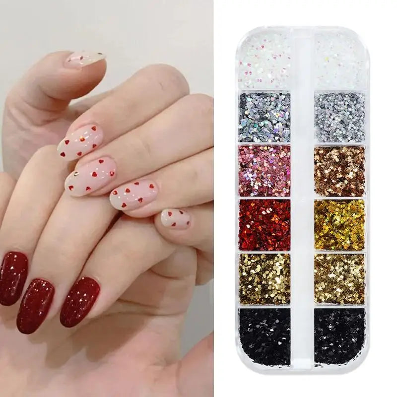 DIY Nail Art Design Mini Sparkling Star Glitter Love Decoration Salon Qme