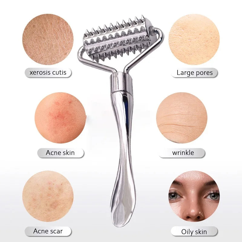 Stainless Steel Pointed Roller Spatula Massage Ball Stone Face Qme