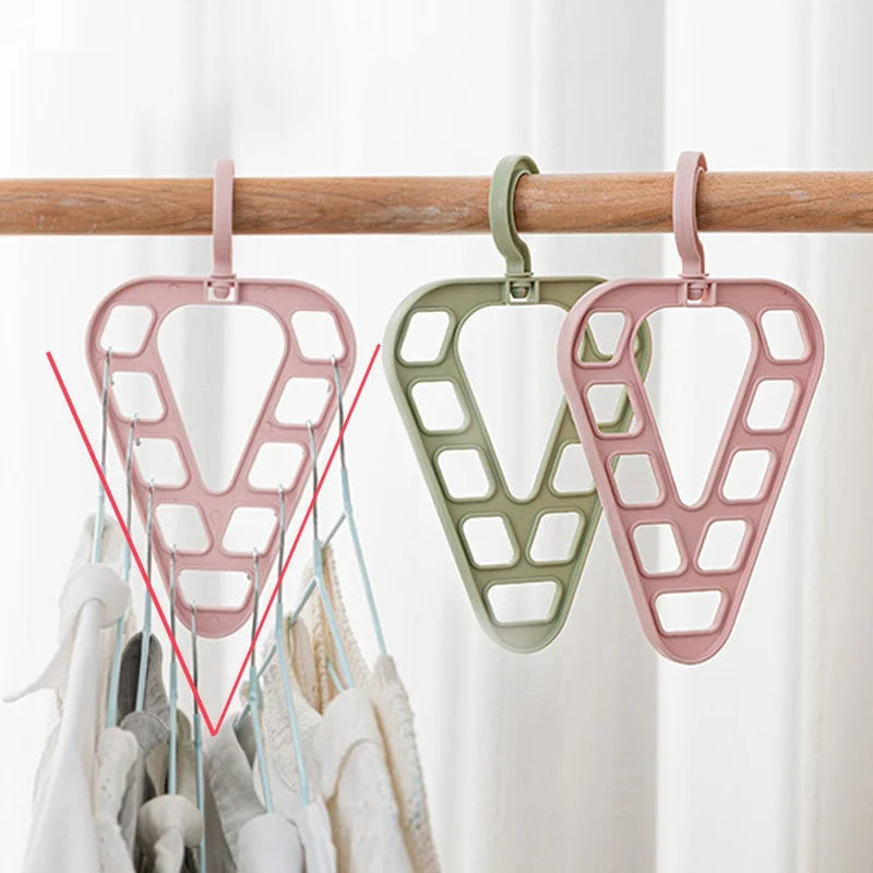 New 9-Hole Space-saving Magic Clothes Hanger Closet Organizer Multi-functional 360° Rotating Magic Hanger Drying Racks Qme