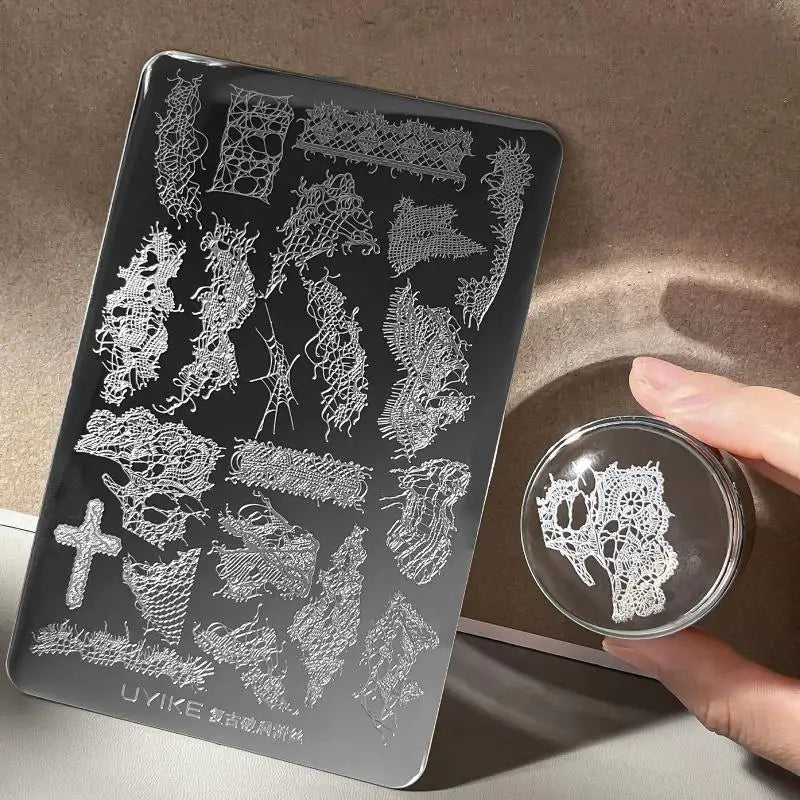 Lace Nail Art Templates High-precision Transfer Stainless Steel Qme