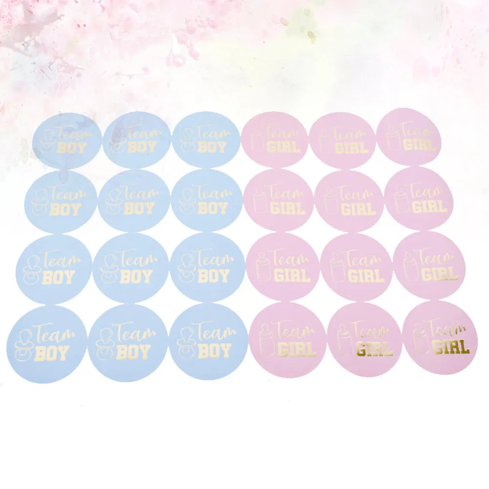 72Pcs Boys Or Girls Stickers Peel and Stick Gender Reveal Party Supplies Ideal for Baby Shower Centerpieces Scrapbook Craft Qme