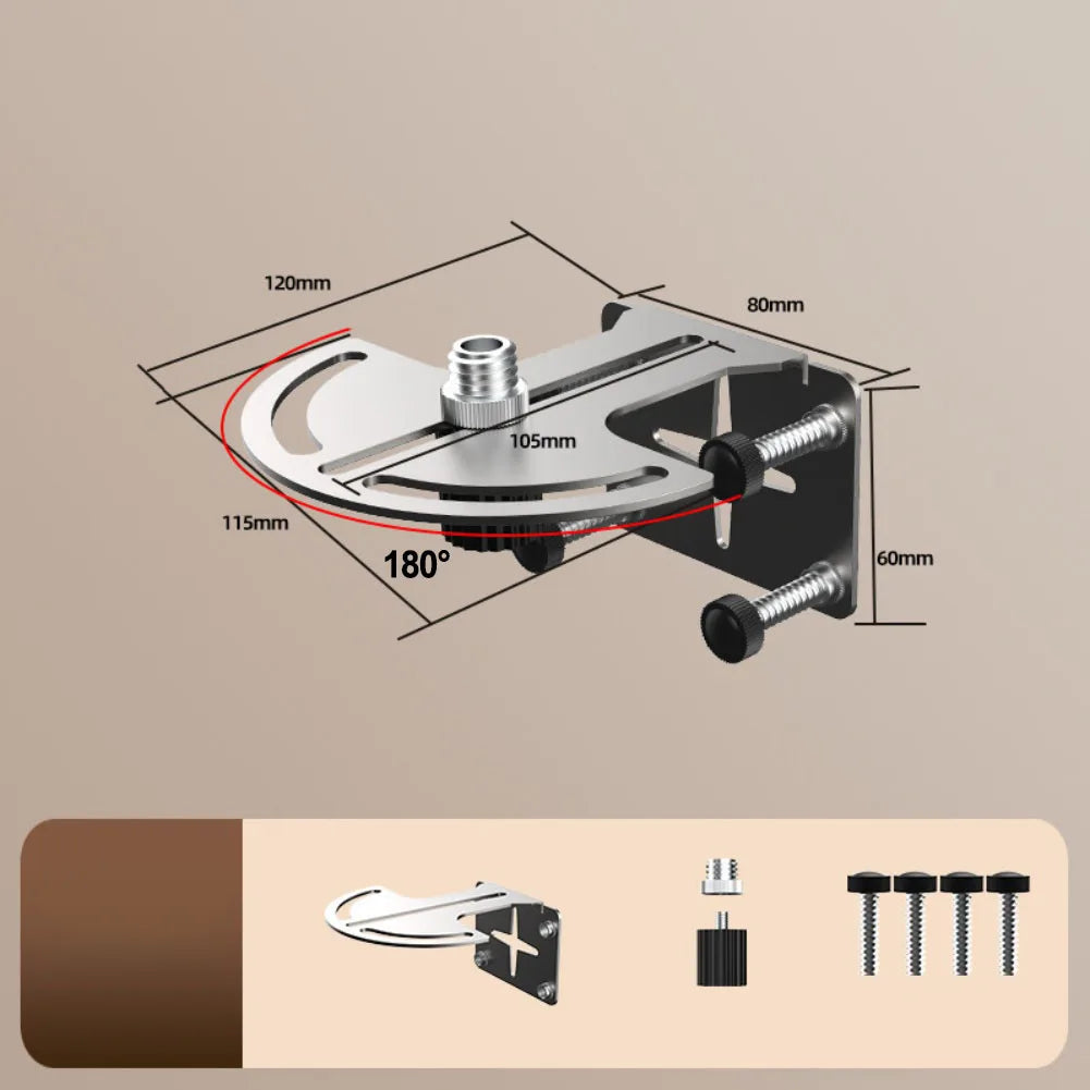 1 X Adjustable Level Bracket Stainless Steel L-Bracket 360°Pivoting Mount Support Level Wall Bracket Leveling Tools Portable Qme 4XL b