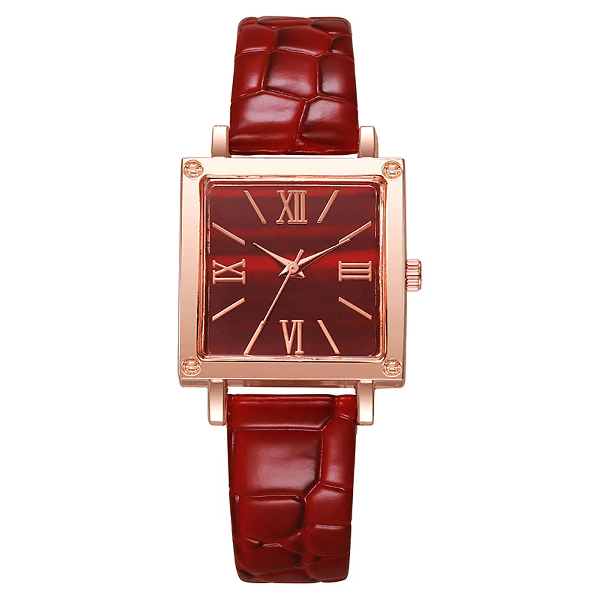 1pc-Fashionable and Minimalist Women's Square Belt Quartz Watch, Retro High-end Roman Watch Qme style 2