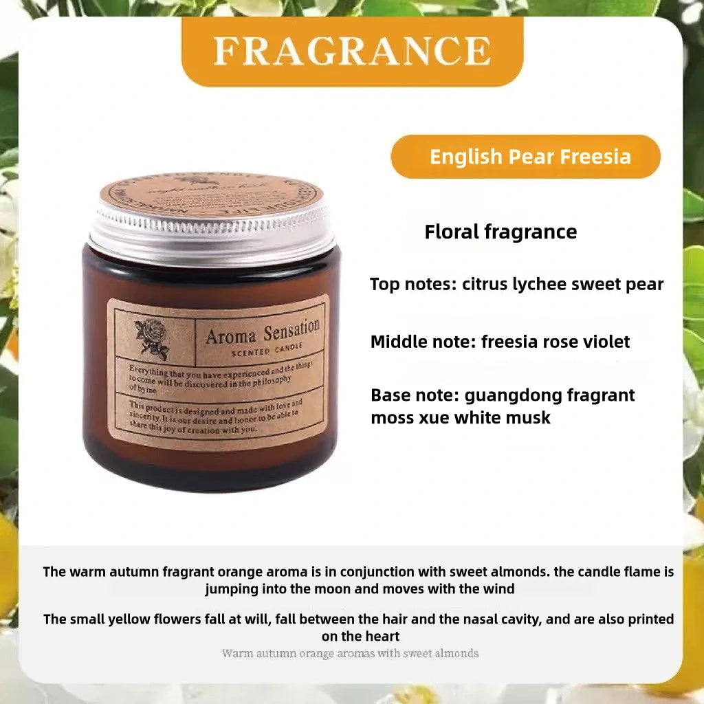 Scented Candles Smokeless Soy Candle Essential Oil Aromatic Candle Luxury Decoration Candle Wedding Gifts Party Home Decoration Qme English Pear Freesia