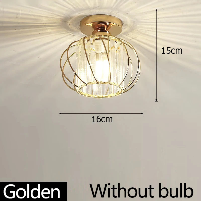 Modern luxury crystal E27 ceiling light, dining room, bedroom, corridor, entrance, staircase, kitchen lighting fixtures Qme Gold-D
