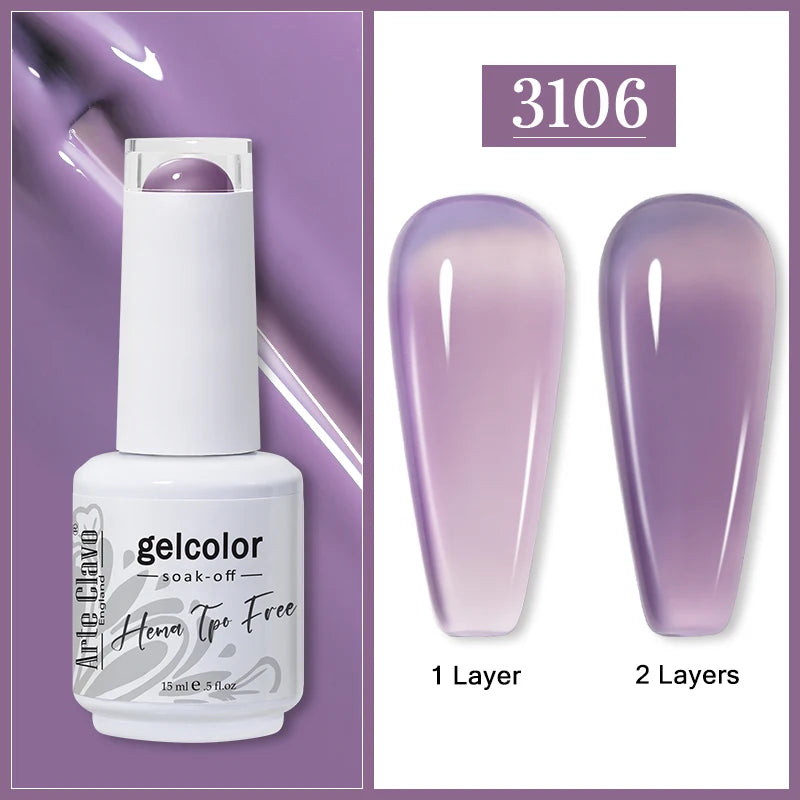 Arte Clavo Jelly Transparent Gel Nail Polish Summer Nude Pink Semi