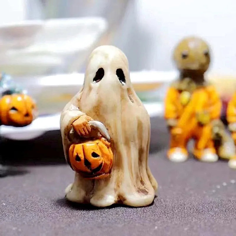 Horror Movie Killer Resin Pendant Cosplay Halloween Party Decoration Prop Scary Pumpink Head Mask Car Accessries Festival Gift Qme
