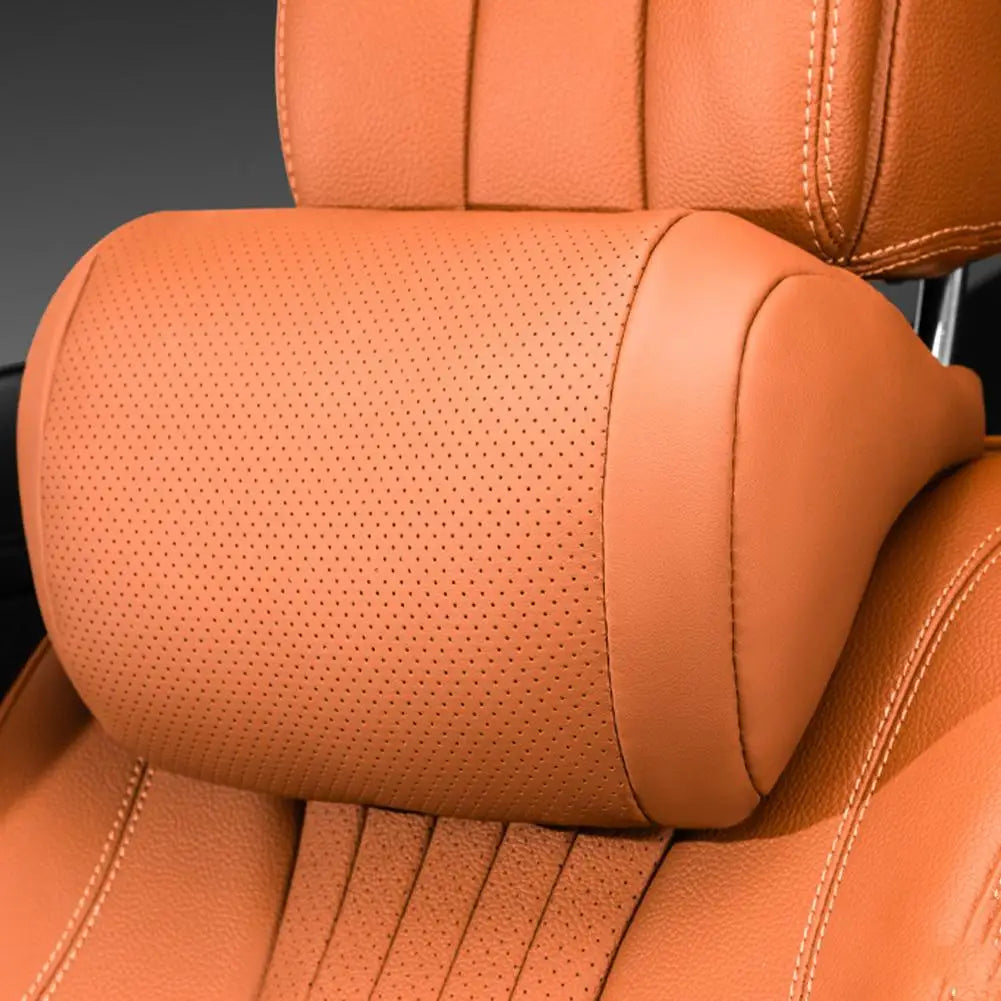 Car Seat Headrest Universal Travel Rest 3D Neck Pillow Protect Neck Soft Fluffy Comfortable Neck Rest Car Accessories Qme Orange