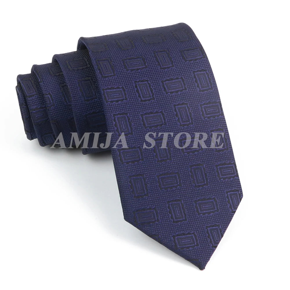 Tie Men Gravatas Wholesale Fashion Woven Luxury Necktie Dark Grey Dot