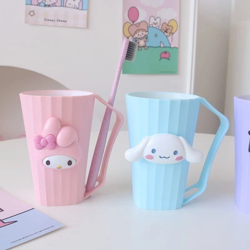 Kuroomi Mouthwash Cup Cinnamon Dog Cup Toothbrush Cup Minimalist Couple's Bathroom Cup Set Qme