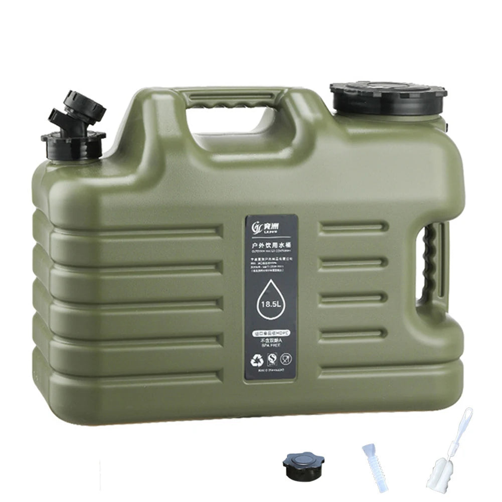 18.5L Outdoor Water Bin Large Capacity Portable Drinking Water Canister with Detachable Faucet for Camping Fishing Picnic Hiking Qme