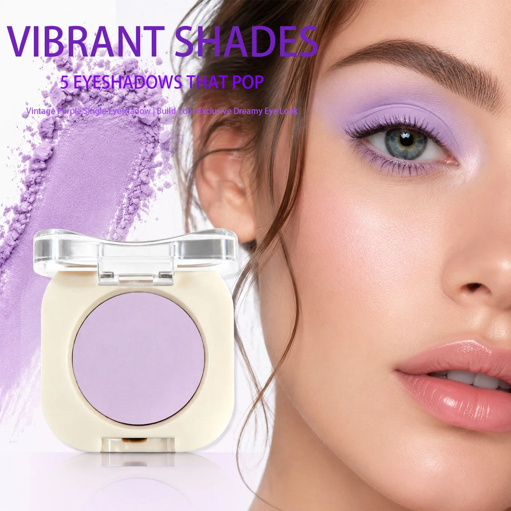 Purple Single Eyeshadow Matte Shimmer Metallic Waterproof LongLasting Highly Pigmented Velvet Smooth Blendable Eye Shadow Makeup Qme