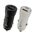 Fast USB Car Charger for Mobile Phone, iPhone 8/11/12, iPad, 20W Mini PD+QC3.0 Quick Charge Qme pd20W and 2.4 black