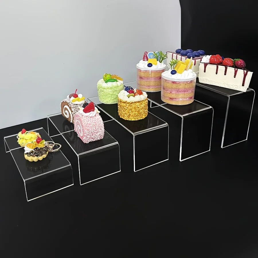 U-shaped transparent acrylic display stand - Multi-layer minimalist design, suitable for dolls, statues, jewelry, cosmetics Qme