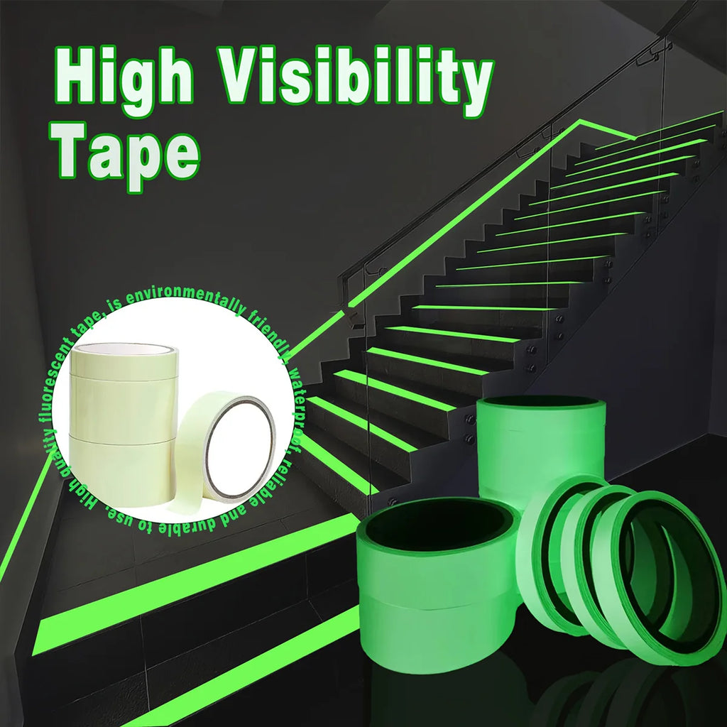Green Luminous Tape for Stair Exit Warning Fluorescent Ground Lighting Stickers for Home And Business Use Qme 3m 2cm