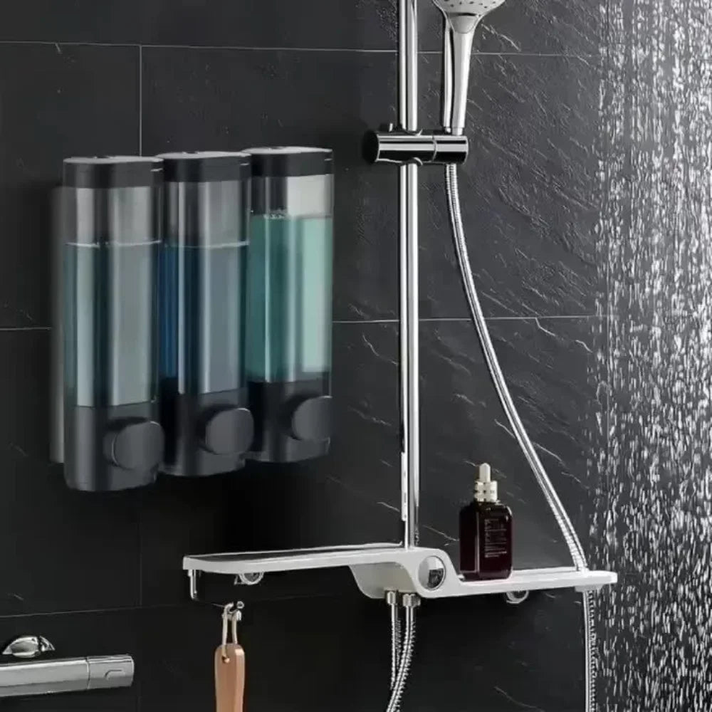 3 ABS Triple Shampoo Conditioner Dispenser Wall Mounted Soap Shower Qme