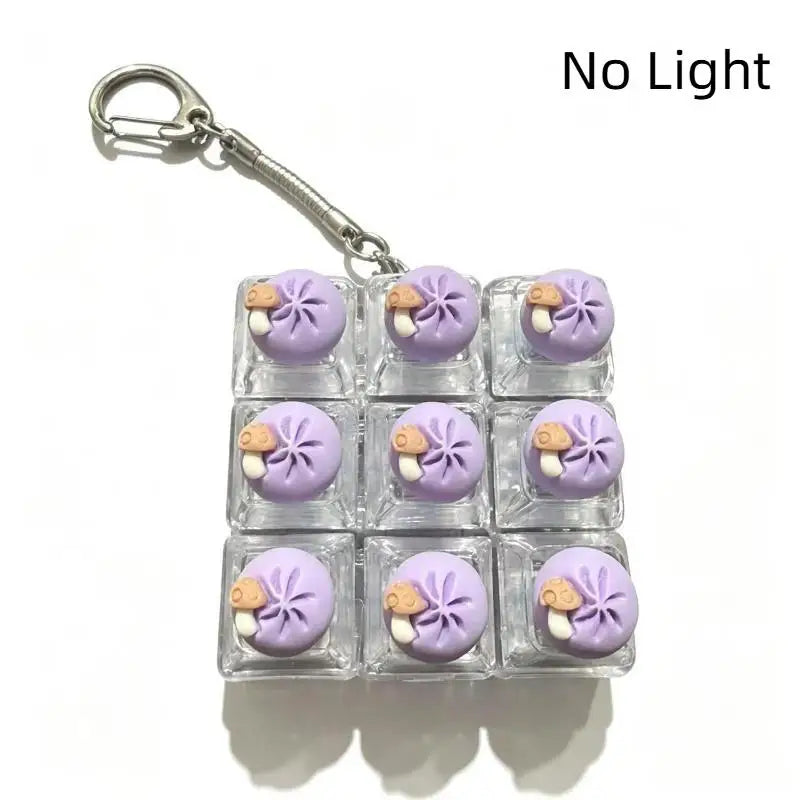 Keyboard Fidget Toy Keychain with LED Light 9 Button Clicker Anti Anxiety Stress Relief Toy for Party Favors Gifts Qme A7 one size