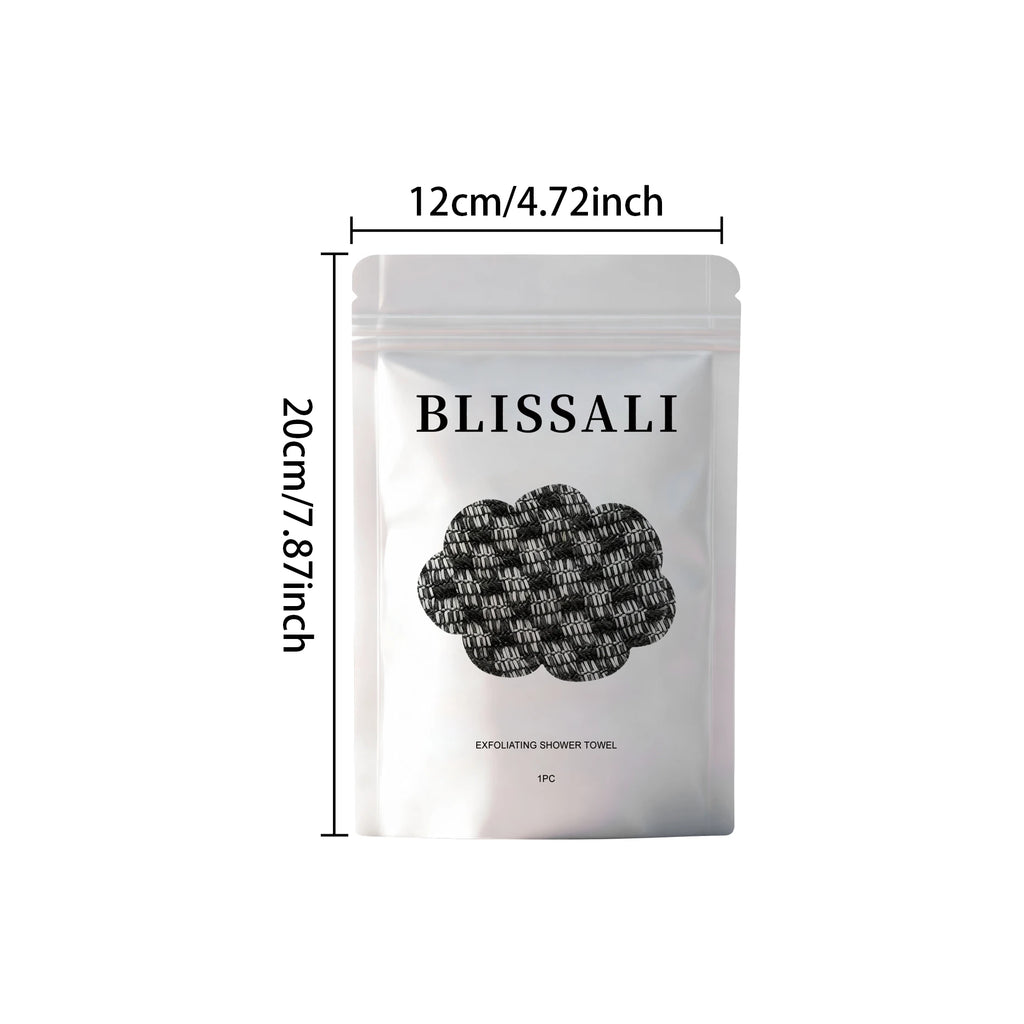 Back Scrubbing Towel Durable Exfoliating Body Towel Cleansing Skin Polishing Cloth Oil Control Dirt Removal Bath Accessories Qme TypeB Black Color