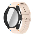 Original Silicone Band +Case for Samsung Watch 7 40mm 44mm Sport Bracelet For Galaxy Watch Strap 6 40mm 44mm Screen Protector Qme P Black Galaxy Watch 7 40mm