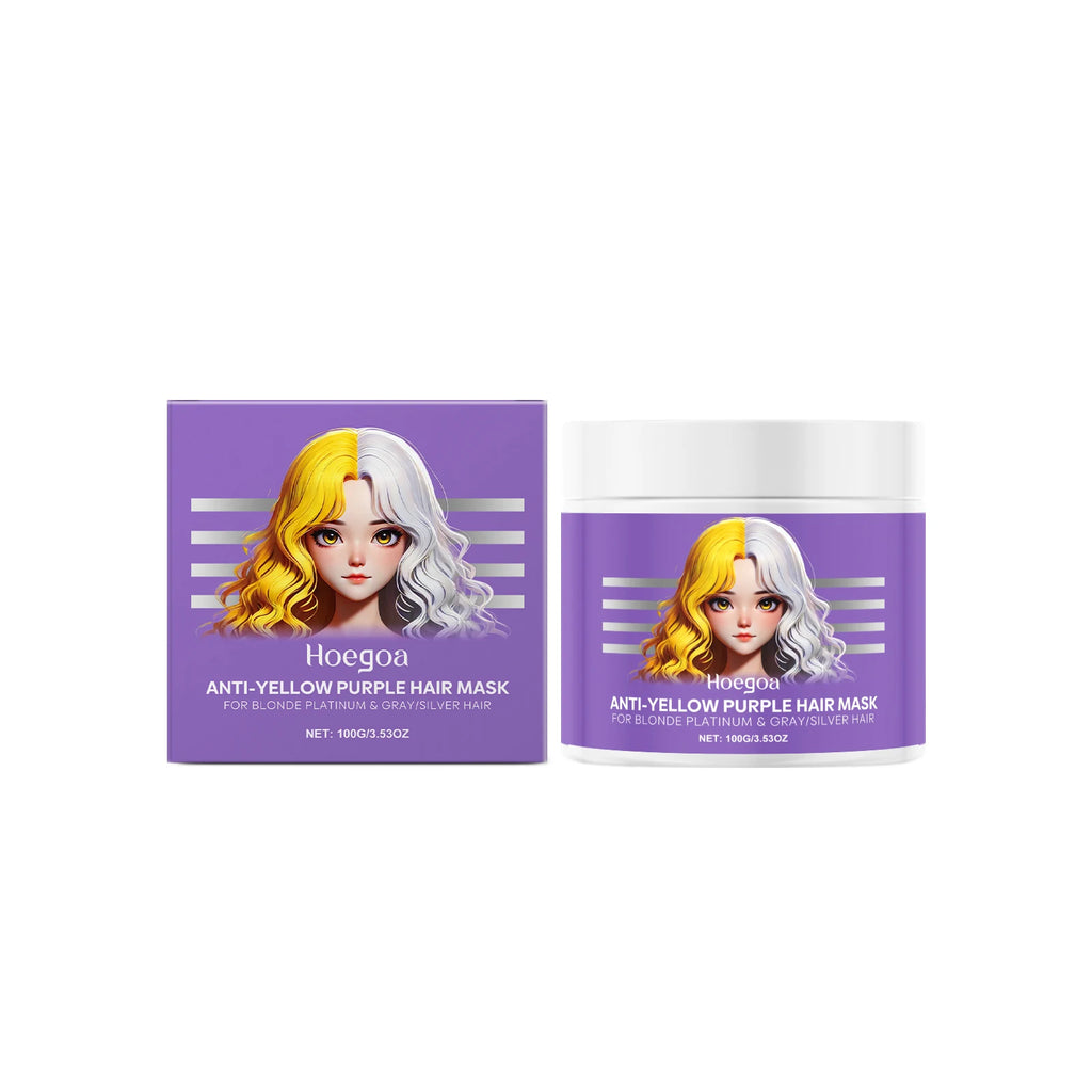 Purple Hair Mask Anti Yellow Deep Nourishing Shiny Hair Repair Dry Frizzy Damaged Maltreated Hair Care Conditioner 100g Qme